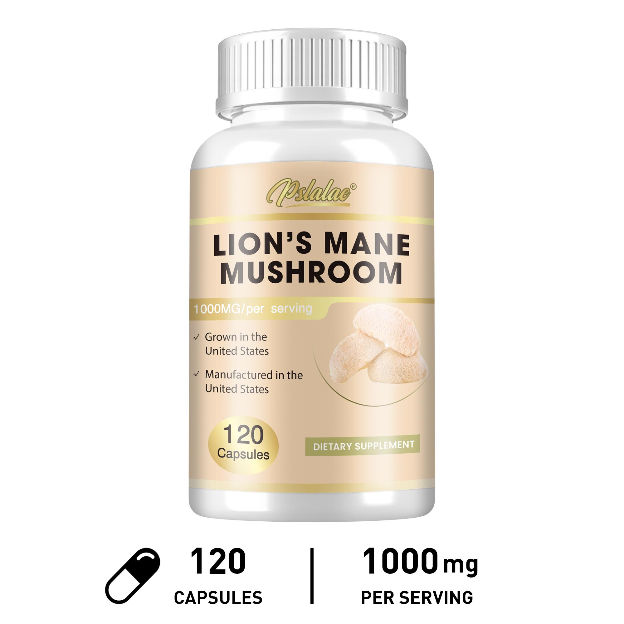 Pslalae dietary supplements, containing lion s mane mushroom extract, brain nutrition supplement, self-protection and care 120*1
