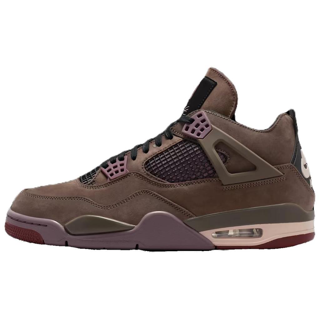 A Ma Maniére x Jordan Air Jordan 4 Slip Resistant Abrasion Resistant Mid top Vintage Basketball Shoes Unisex Brown IF3102-200