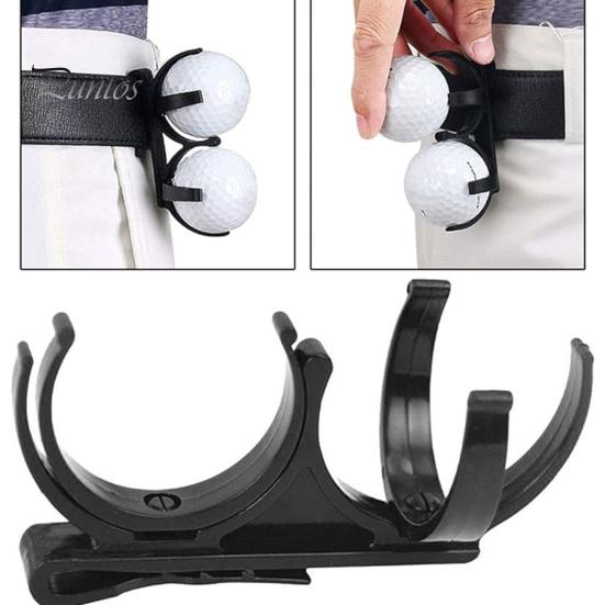 Rotating Dual Ball Clip Golf Holder Rotatable Claw Secure Grip Professional Foldable Portable Type 2 Balls Organizer Clamp Accessories Golfer Gift