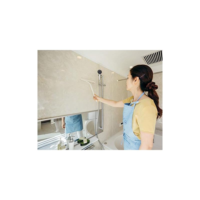 Yamazaki Sangyo Drainer Squeegee Bathbon-kun Slightly Extendable with Storage Suction Hook 182503