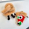Cute Croissant Pizza Burrito Bread Creative Plush Doll Keychain Backpack Pendant