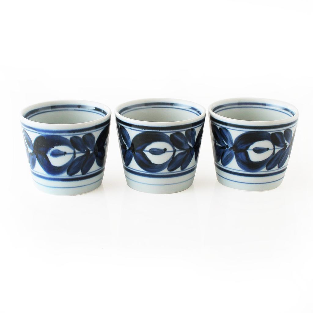 Hasami Ware CtoC JAPAN Soba Chocolate Set of Flowers, 3, 7.7×H6.5(cm) 170(cc)