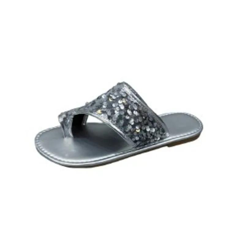 Pantofole da Donna Esterno Casual Spiaggia Scarpe da Donna Estate Nuove Ballerine Infradito Sandali da Passeggio Infradito ad Anello Roma Fibbia Signore