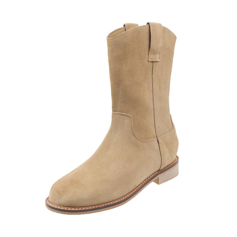 Western Cowboy Boots Women's 2025 New Autumn Sleeve Skinny Knight Boots Women's Coarse Heel Medium Boots Martin Boots