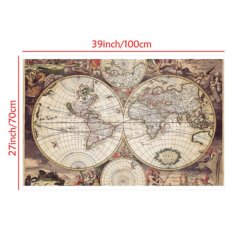 Vintage Deko Poster Karte auf Englisch Mittelalterliche Lateinische Kunst Malerei Wohnzimmer Arbeitszimmer Zubehör, Reise-/Bildungswerkzeug