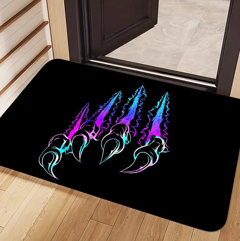 

Cyber Futuristic Home Decor Doormat Punk Neon Lightning Effect Carpet Soft Non-Slip Entryway Rug for Living Room Bedroom Kitchen 50X80cm