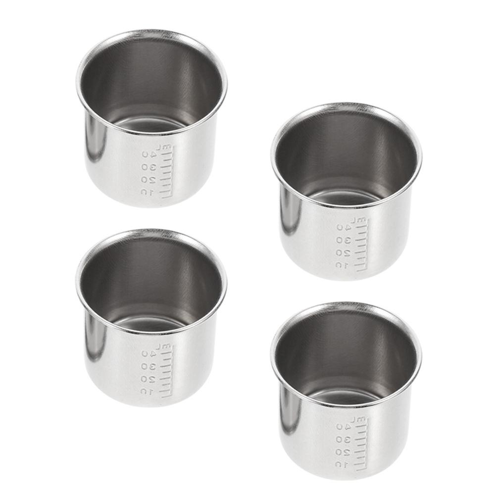8Pcs Stainless Steel Scale Measuring Cup Thickened Metal Measure Cups for Laboratory Experiment Medicine Fluid Accurate