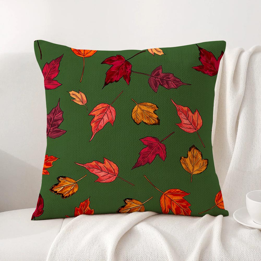 Autumn Leaves Print Cushion Cover, All-Season Universal & Removable Washable, Home Sofa & Bed Pillowcase