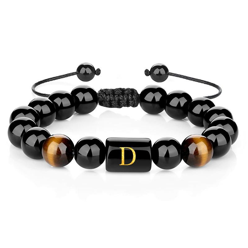 

JYL TS Bracelet Letter Natural Beaded Braided Enhances Personality & Fortune D безпека жовтий колір
