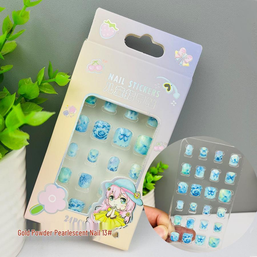 Children's Wearable Custom Nail Stickers - Cute European & American Jelly Glue Fingernail Tips