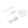 4pcs Face Mask Bowl Set Measuring Spoon Spatula Silicone Brush Washable Skin Mask Applicator White