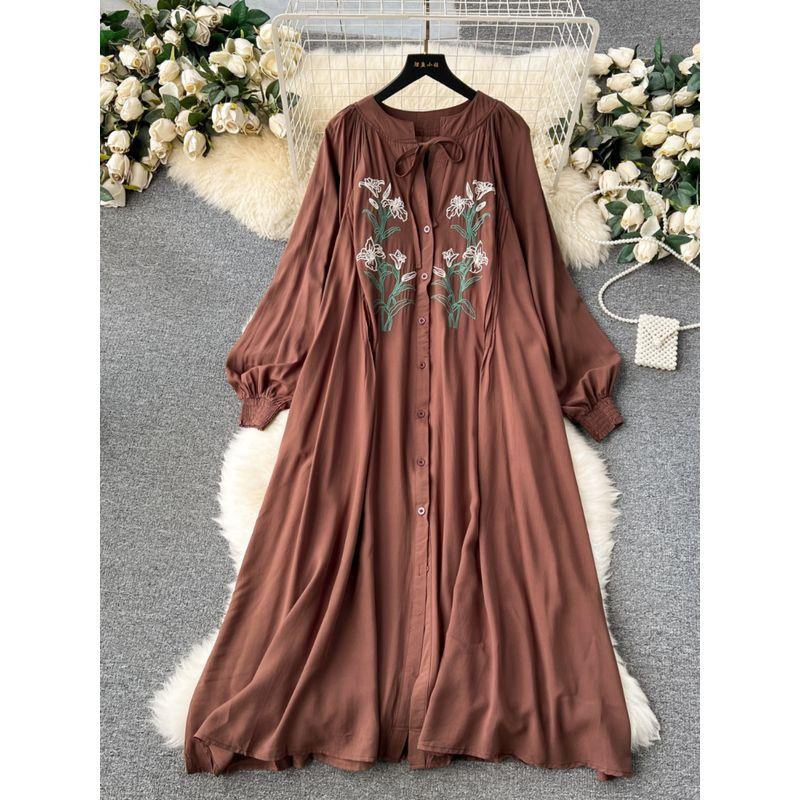 Women's Clothing Chubby Girl Loose Long Ethnic Style Dress