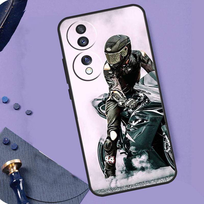 Neon Motorcycle Biker Case For Honor Magic 6 Pro Magic 5 Lite 50 70 90 Lite X6 X7 X8 X9 X6a X7a X8a X9a X8b X9b