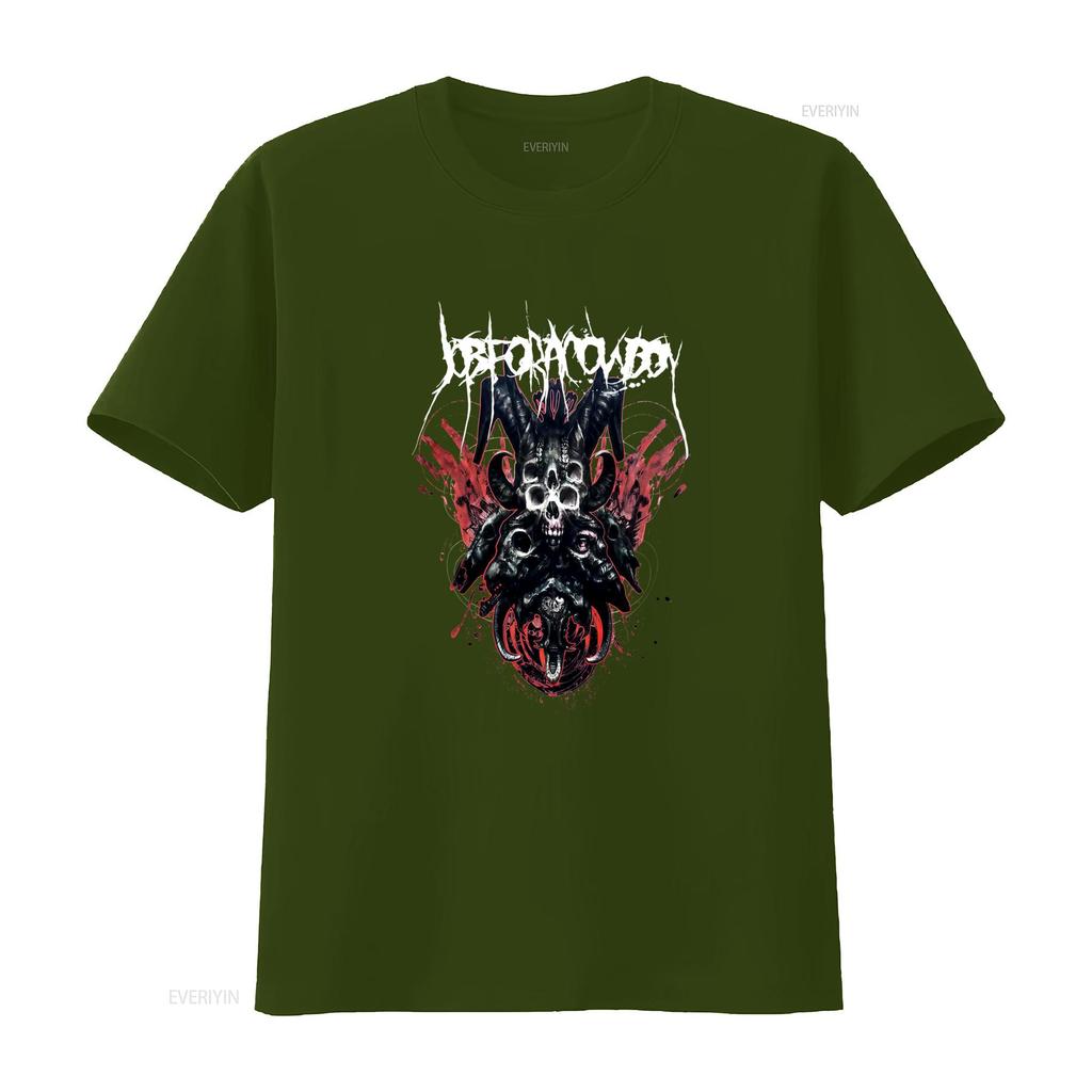 Unisexs Job For A Cowboy Skull Print Black T Shirt X Small Gothic Rock Style Vintage Washed Stylish Streetwear Breathable