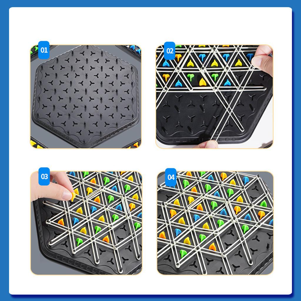 Geometry Chain Chess Game Rubber Band Strategy Toy Interactive Brain Teaser Educational Puzzle for Kids Adults