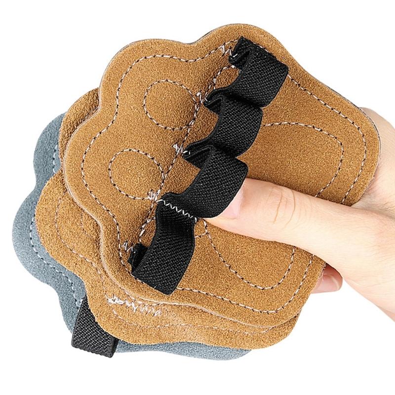Breathable Finger Sports Palms Protectors Grip Pad For Fitness Training Cowhides Leather Construction Light Support