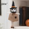 Halloween Holiday Decoration Hanging Decoration, Spooky Pumpkin/Ghost/Witch/Black Cat Doll Ornament with Decorative Witch Statue Burlap Skirt
