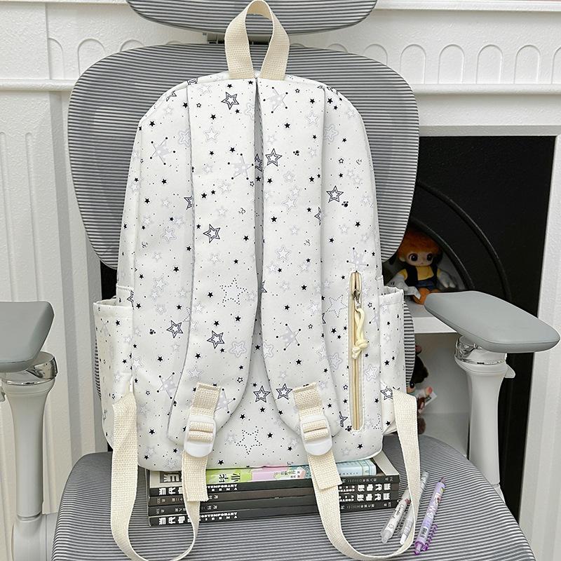 Schoolbag New Elementary School Backpack Large Capacity Cute Student School Bag Lightweight Trend Fashion Star Casual Backpack