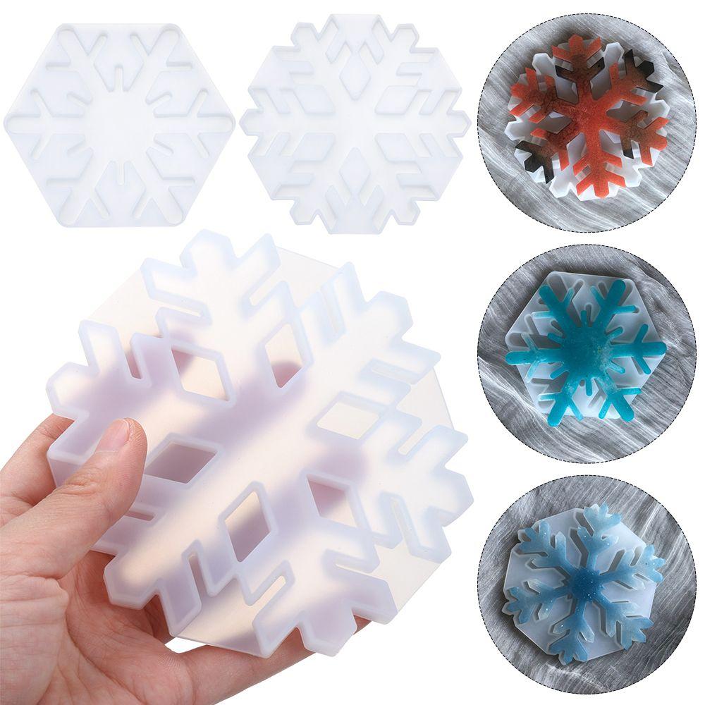 UV Epoxy Xmas Ornament Crystal Pendant Resin Molds Christmas Mold Coaster Silicone Mould Snowflakes
