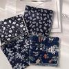 Korean Style Retro Floral Cotton-Linen Scarf: Exquisite Autumn/Winter Silk Square for Women