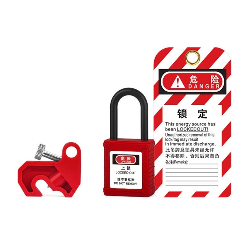 Manual Install Circuit Breaker Lock High Strength Circuit Breaker Lockout For Industrial Energy Isolation Safety