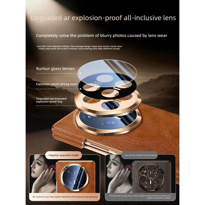 [[Dual-axis Protection] for Honor Magic V6 Case Luxurious Genuine Leather for Magsafe Wireless Charging Premium Back Phone Case