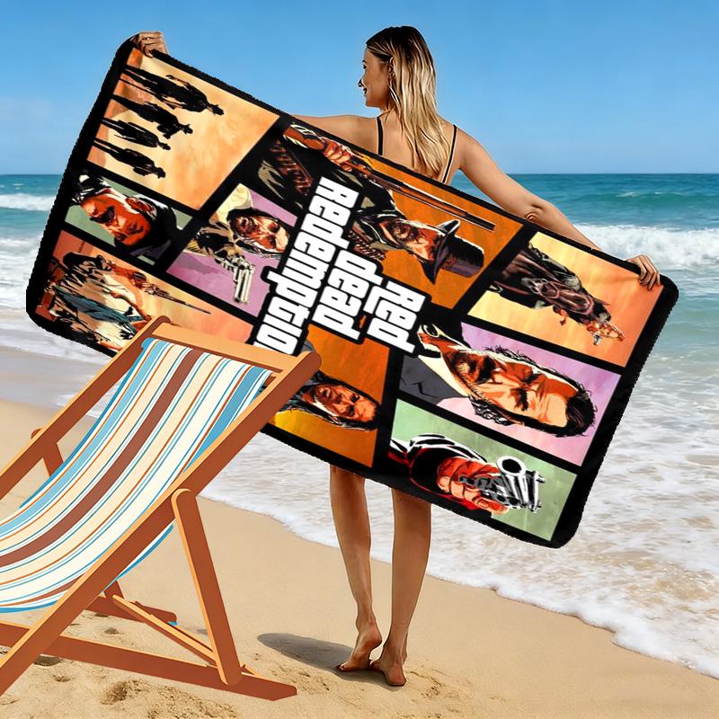 Dead Redemption II: Wild West Adventure beach towel Beach towel for vacation photos beach Absorbent bath towel seaside Outdoor pool towel