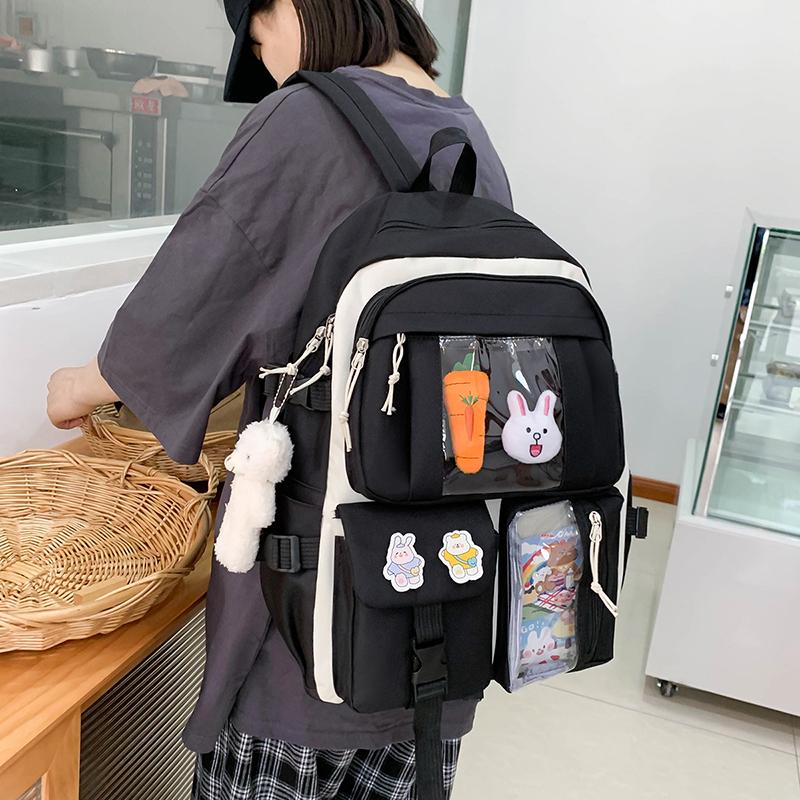 4 Pcs Sets Children's School Backpack Kawaii Women's Backpack Bookbag School Bags for Teens Girls Mochilas