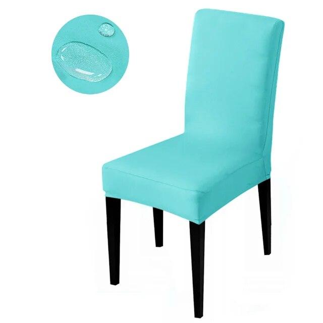 Waterproof Elastic Chair Cover Dining Room Solid Color Chair Slipcover Spandex Removable Chair Seat Cover for Kitchen Wedding