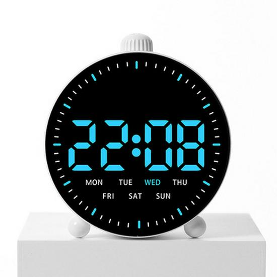 Creative RGB Color-Changing LED Wall Clock 6651R - Multifunctional Digital Display for Living Room