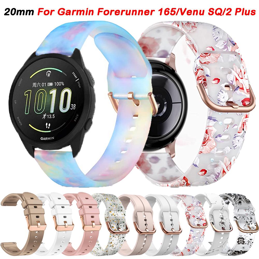 Cinturino Morbido in Silicone da 20mm Per Garmin Vivoactive 5 3 Venus SQ 2 Plus/Forerunner 165 265 645 Cinturino Trasparente