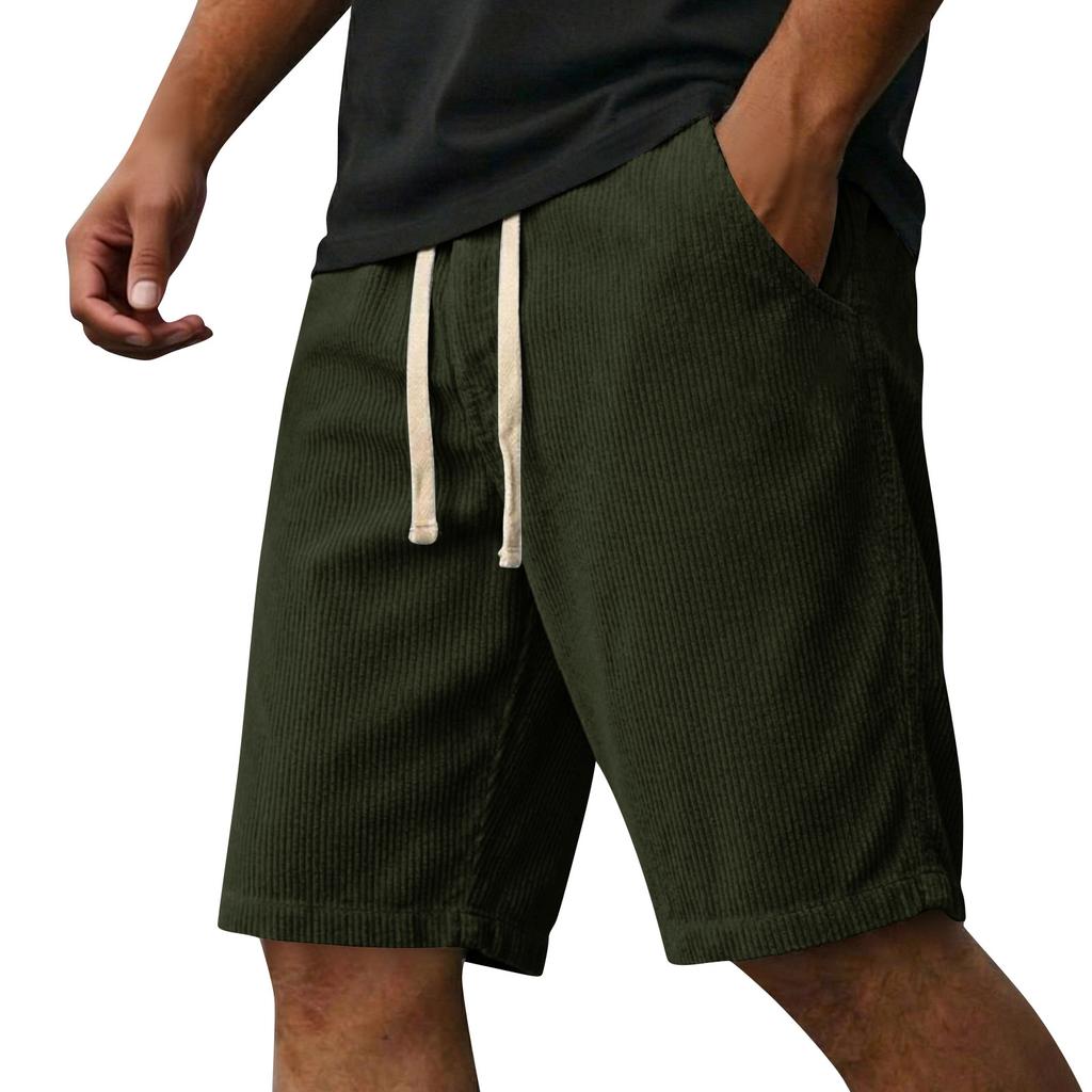 Men's Drawstring Casual Shorts Men's Straight Beach Shorts