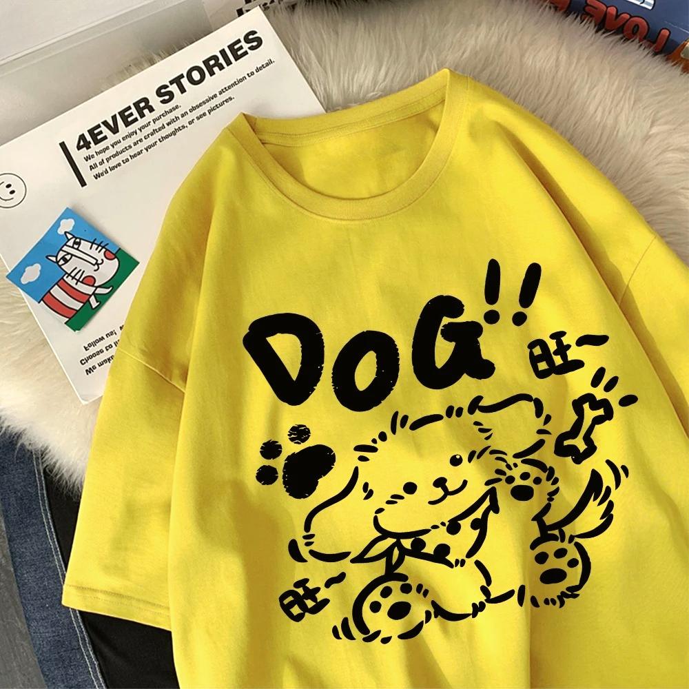 Dog Cartoon Printed Round Neck Sports T-shirt Short Sleeve Casual Tops Women's Activewear Aesthetic Tshirt Clothing