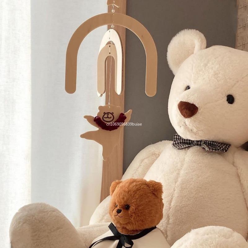 Nordische Holz Tanzender Bär Windspiel Kinderzimmer Wandhängeornamente Handgefertigter Anhänger für Babyzimmer Kinderzimmer Dekoration