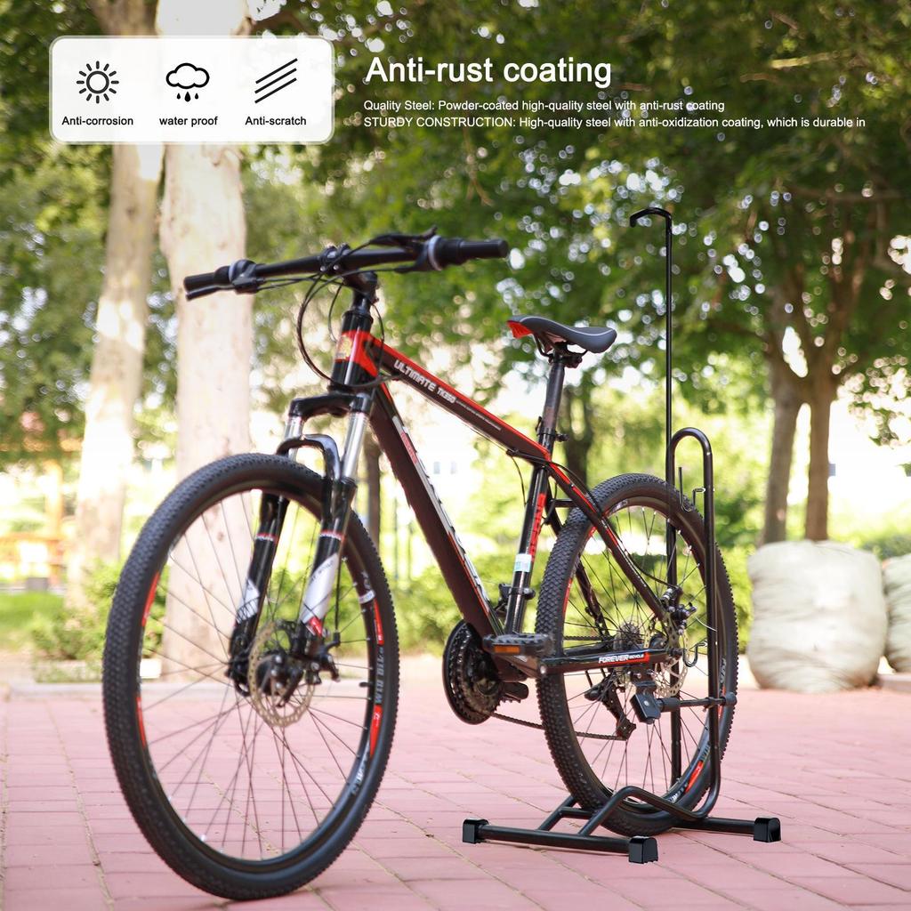 Vertical L-Shaped Bicycle Rack & Display Stand for Mountain Bikes