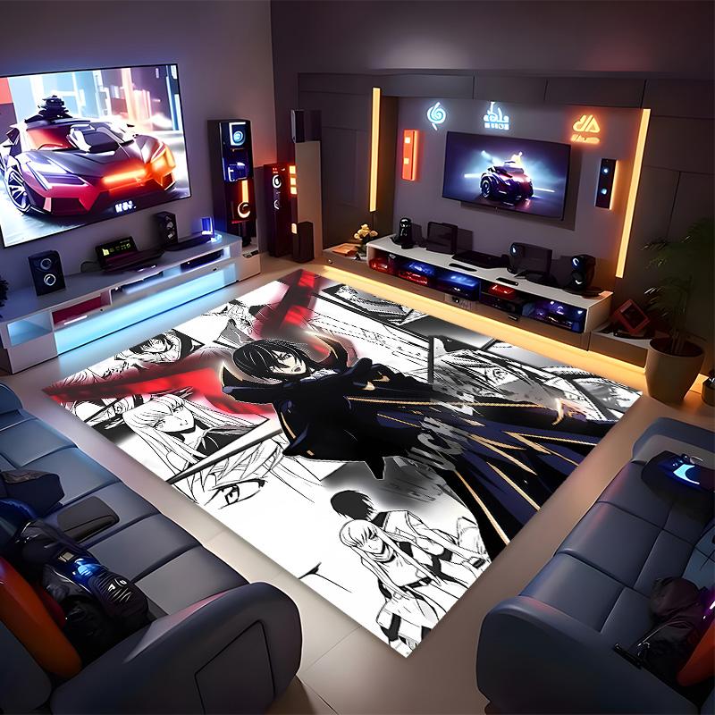Anime Code Geass Printed Absorbent Washable Carpet,Non-Slip Bathroom Mats,Kitchen Rugs,Living Room Entrance,Camping Picnic Rugs