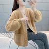 Thickened imitation mink velvet women's jacket spring and autumn new fashion loose regular knitted sweater cardigan women