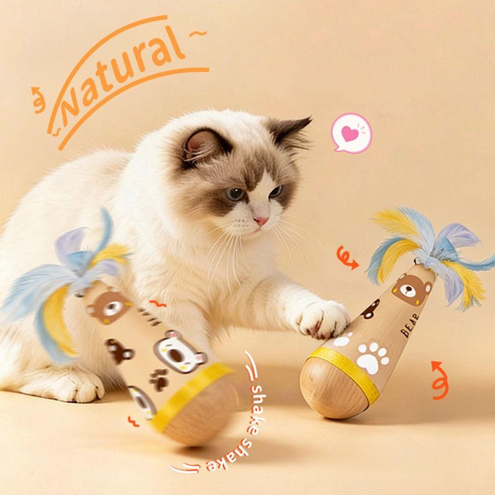 Interactive Tumbler Cat Toy Twisting Feather Cat Toy for Cats to Entertain Themselves