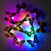 3D Single Layer Butterfly Wall Stickers LED Glow in the Dark Night Light Decals