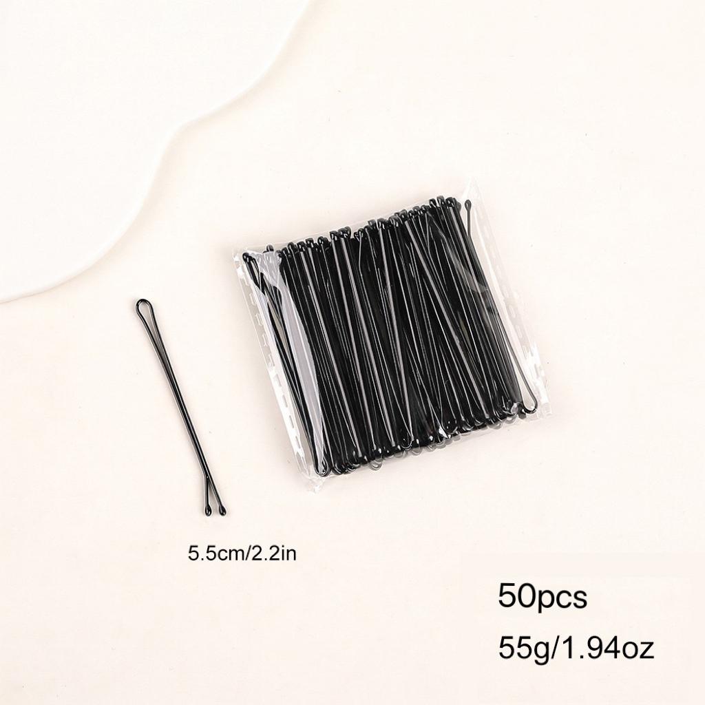 100Pcs Bobby Pins,2.2" Black Hair Pins Kit Hairpins for Women Girls Kids Hairdressing Salon Secure Hold Wave Hairgrip Hairclip