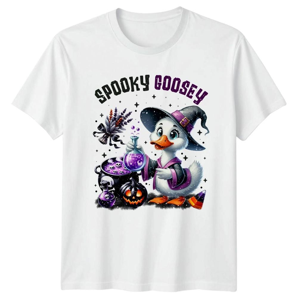 Spooky Goosey Unisexs TShirt Witch Goose Halloween Gift For Her
