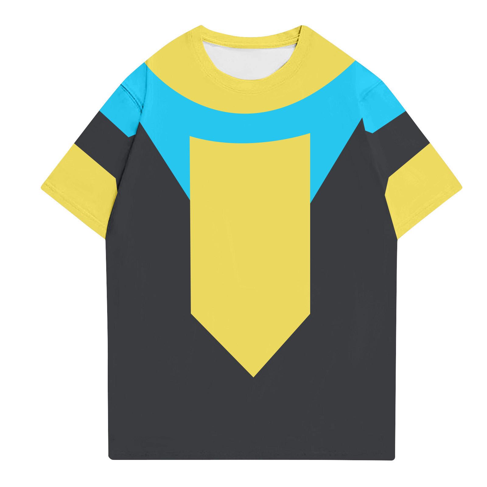 Fashionable Aldult Round Neck Short Sleeve Work Clothes Printed Tops For Summer Tops XXL