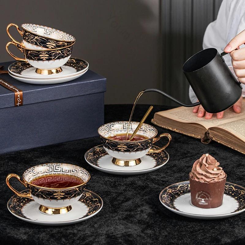 Light Luxury High End Coffee Cups Creative and Exquisite Afternoon Tea Mug Retro Chinese Style Ceramic Tableware