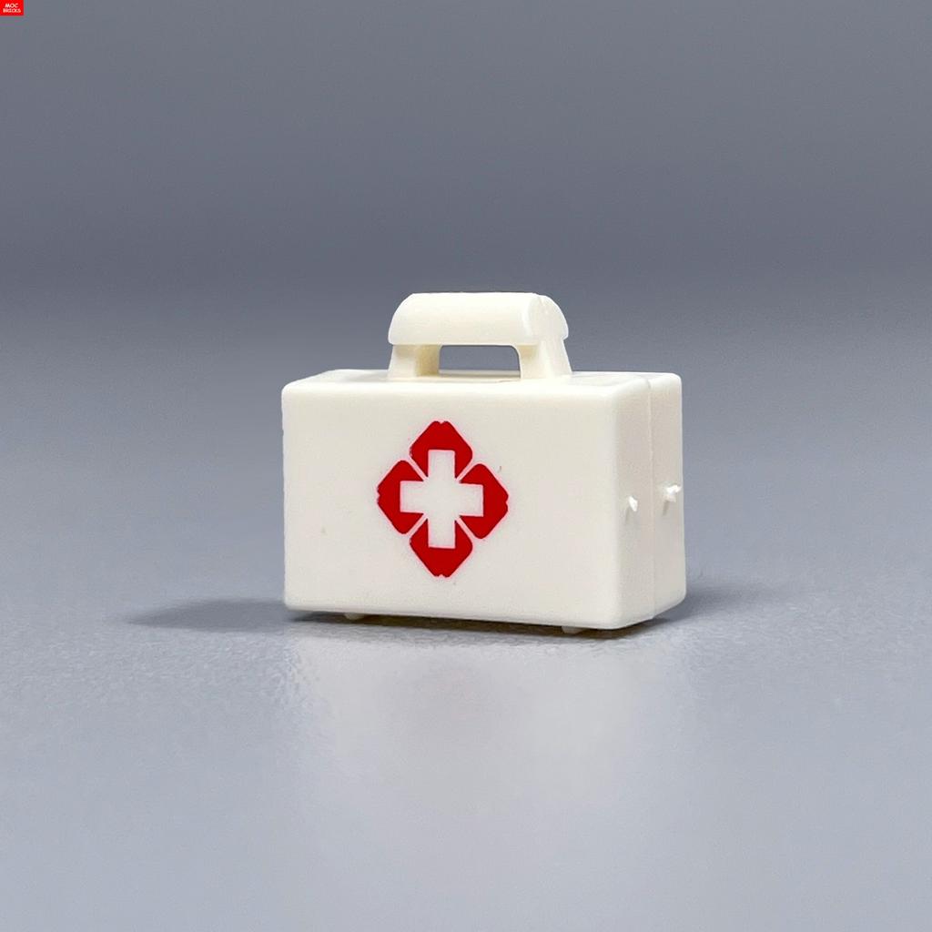Non-Toxic Moc Bricks Medical First Aid Kit Box Bag Container Print Cross Hurt Accessories Diy Educational Building Blocks Toys Gifts