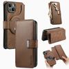 Reißverschluss Kartenfach Geldbörse Leder 2-in-1 Kabellose Ladehülle Für iPhone 15 16 Pro Max 14 Plus 13 12 11 XS Abnehmbare Tasche Hülle