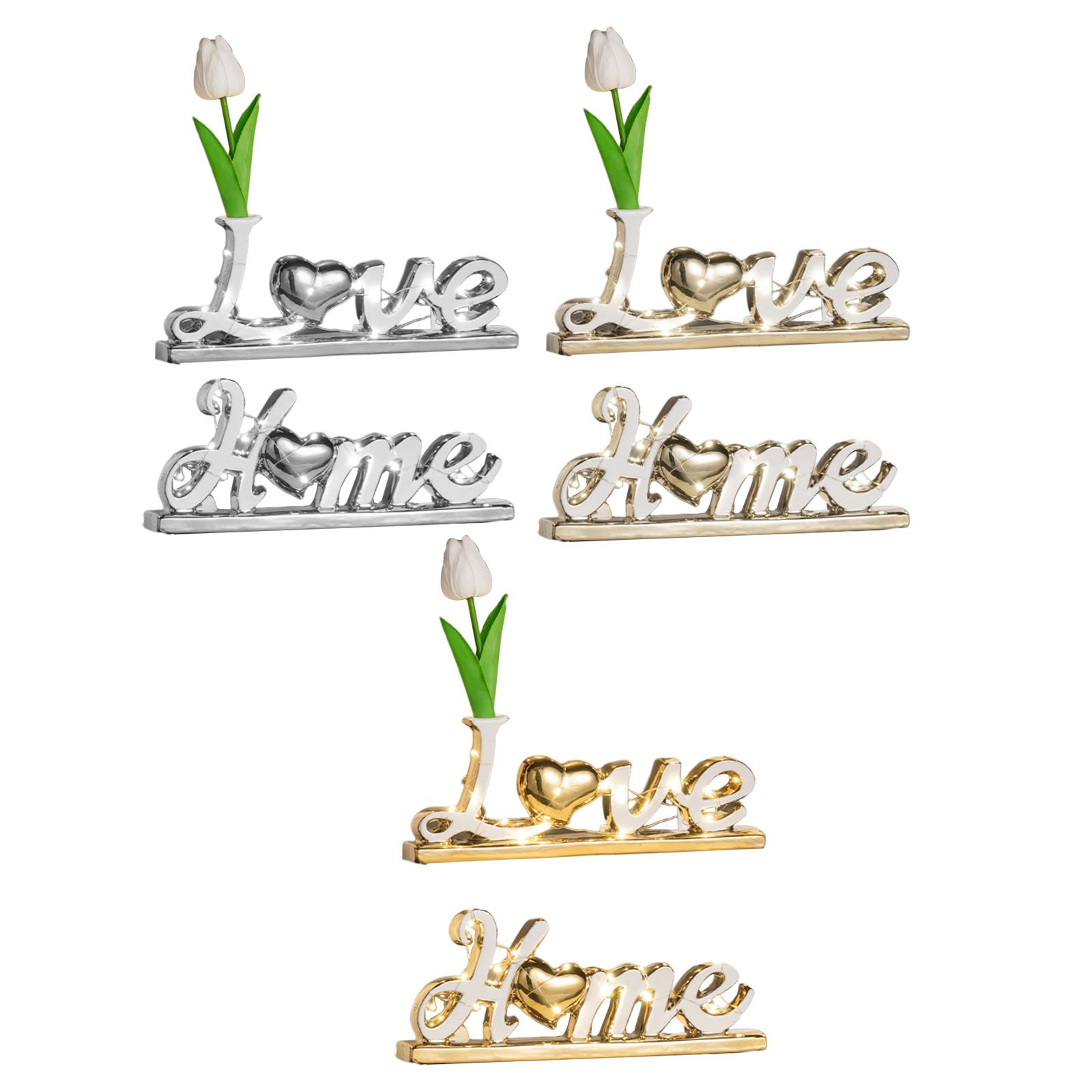 

Love Home Table Decor Standing Ornament Creative Word Sign Decorations Crafts for Entryway Bedroom Party Shelf Dining Room белого золота