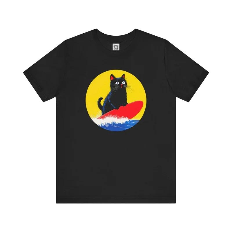 

Funny Cat T Shirt Cute Warrior Cat with Sword Graphic Short Sleeve Casual Top for Women Unisex Korean Minimalist Street Style 4XL