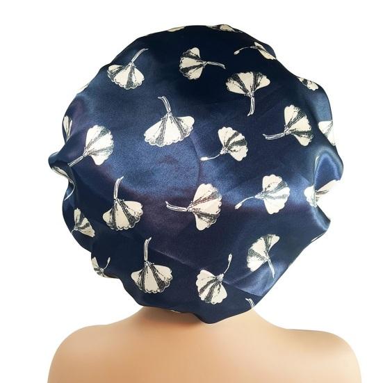 Hair Cap Silk Satin Bonnet Extra Large Sleeping Satin Bonnet Comfortable Flower Print Elastic Band High Density Women Braids Curly Night Hat