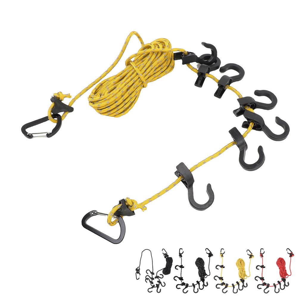 Portable Travel Clothesline Adjustable 16.4ft Length Clothes Drying Rope Windproof 5m Clothesline Wi