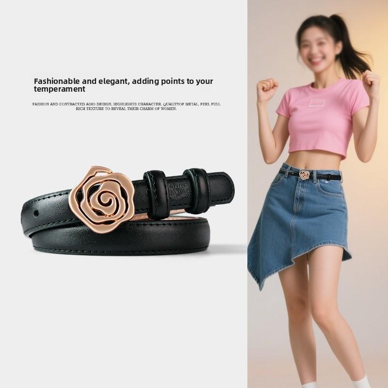 

Outerwear buckle women s belt minimalist casual cowhide leather belt perfect for pairing with jeans 105